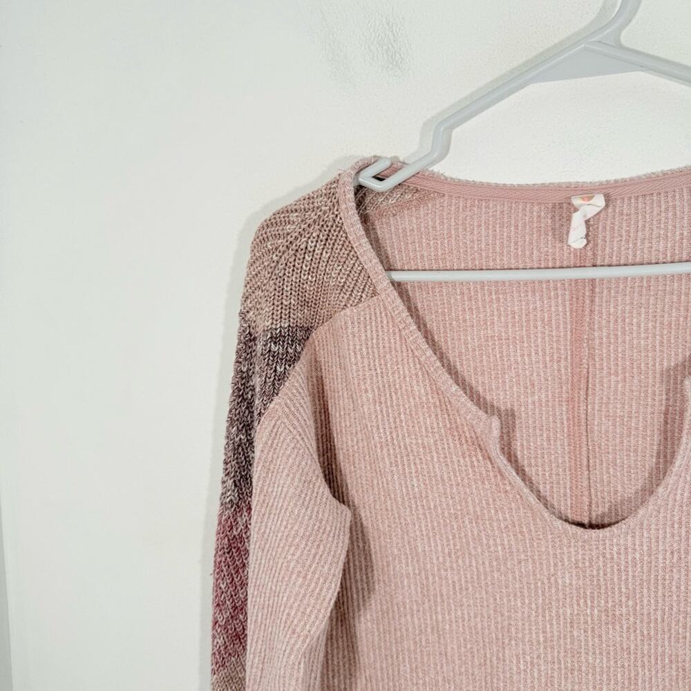 Anthropologie Daily Practice Pale Pink Contrast Panel Sleeve Knit Thermal XS - Picture 5 of 11